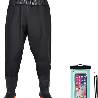Fishing Waders with Boots, Nylon/PVC Waist Wader Pants Fishing Waders for Men Women, Waterproof Bootfoot Waders